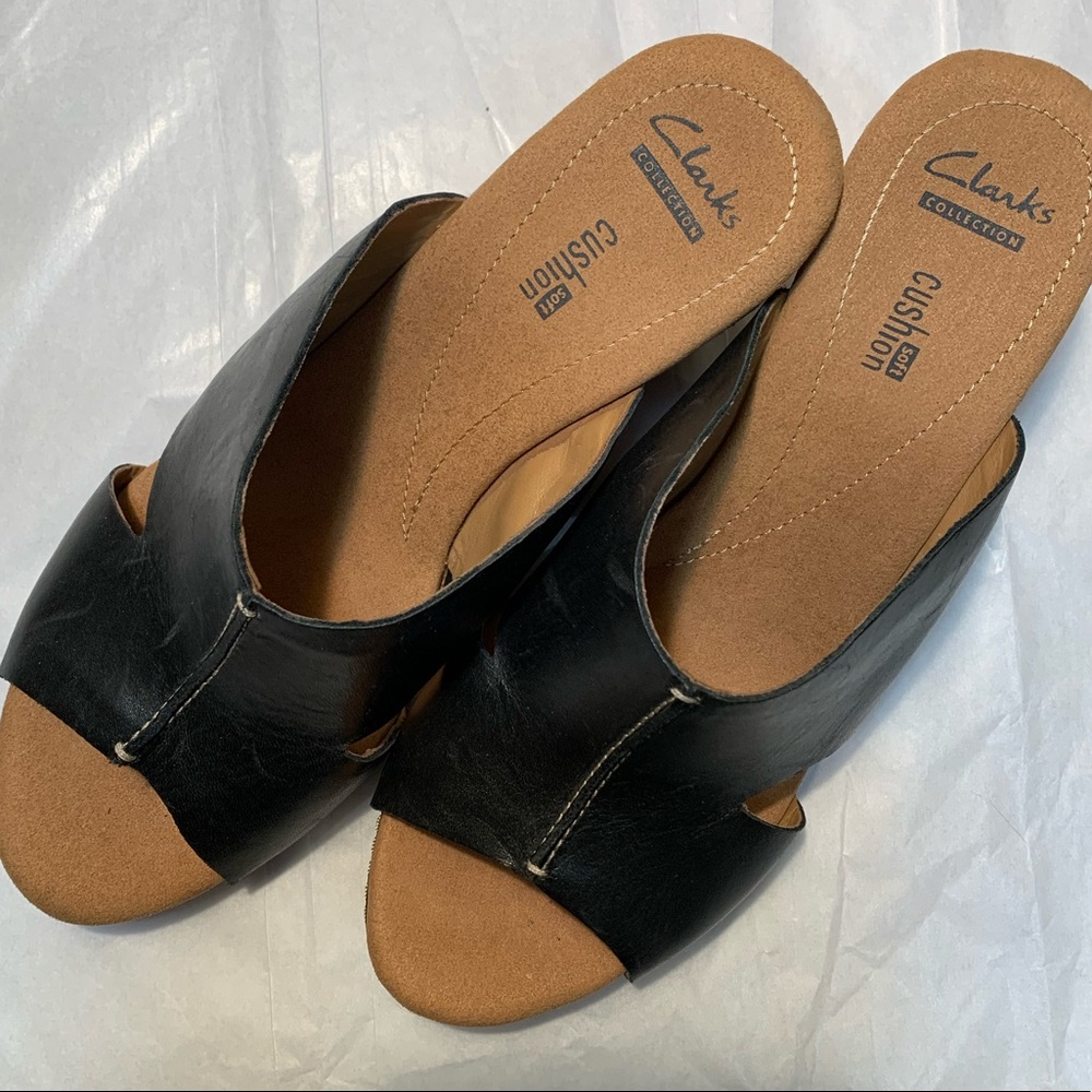 Clarks collection cushion soft sandals wedges